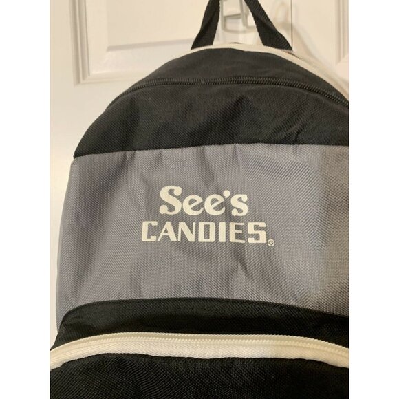 San Francisco Giants 60th Anniversary Backpack See's Candies Black Grey Orange - Picture 3 of 9